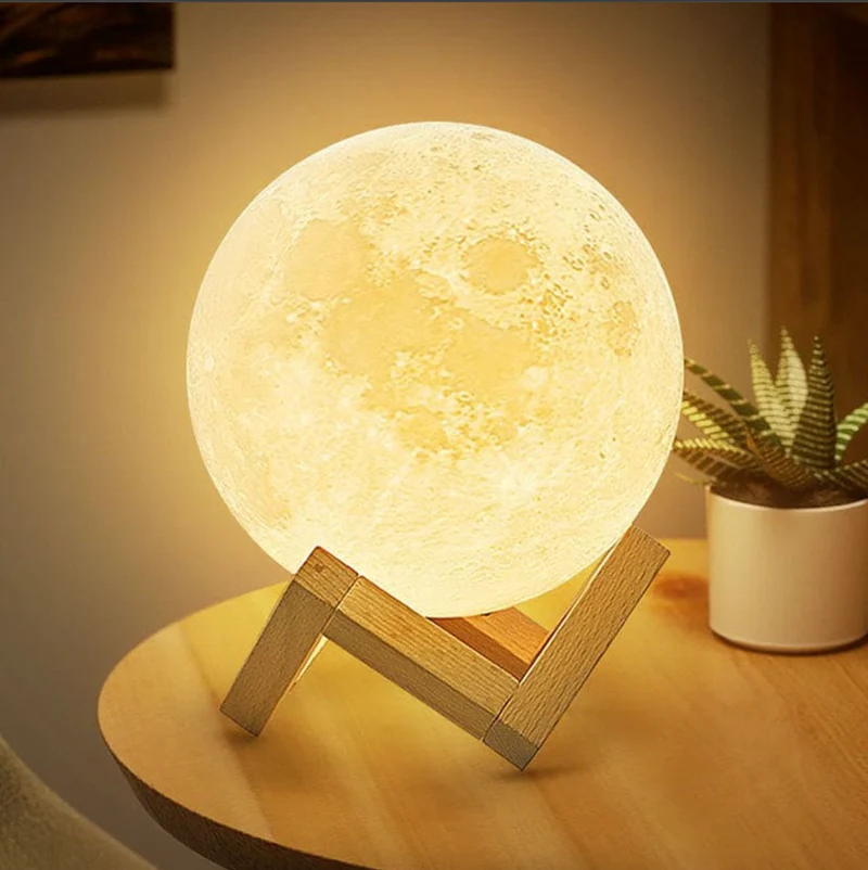 3D Moon Lamp Changing Colors Adjustable Light with Remote Control