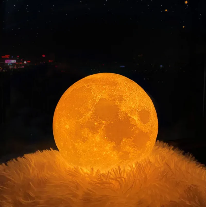 3D Moon Lamp Changing Colors Adjustable Light with Remote Control
