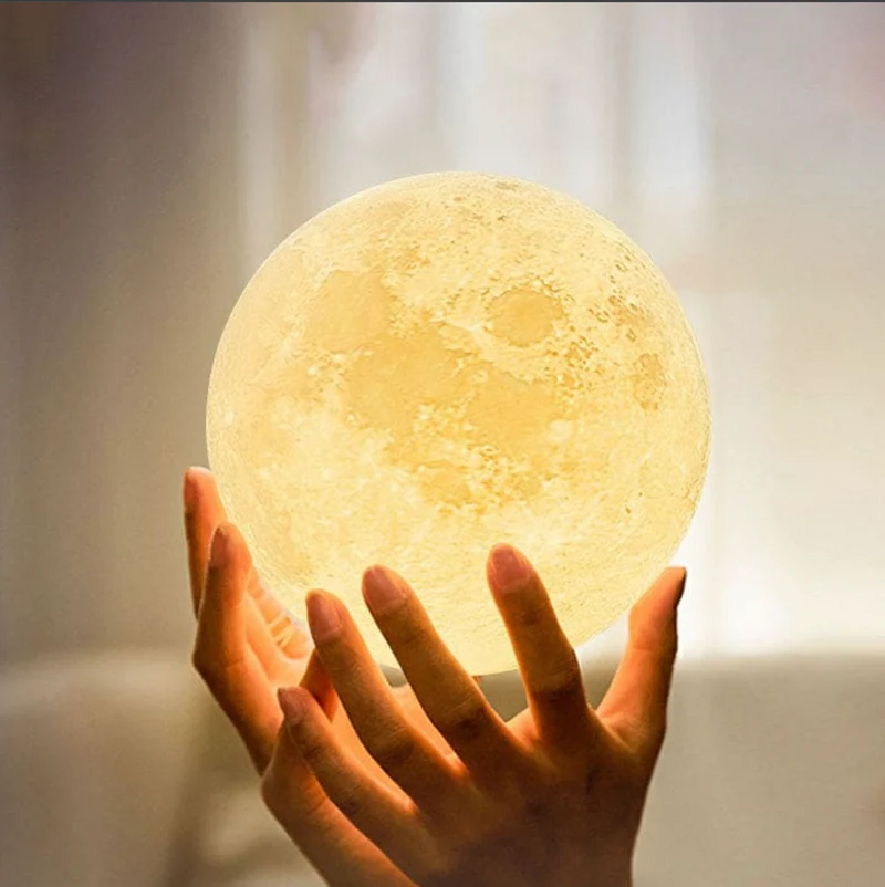 3D Moon Lamp Changing Colors Adjustable Light with Remote Control