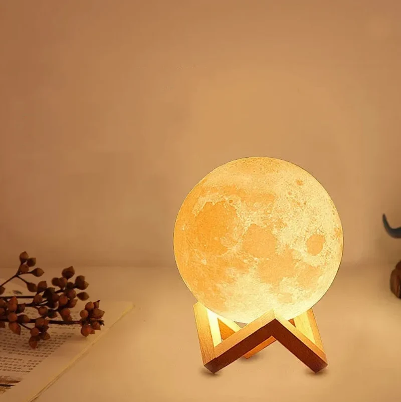 3D Moon Lamp Changing Colors Adjustable Light with Remote Control