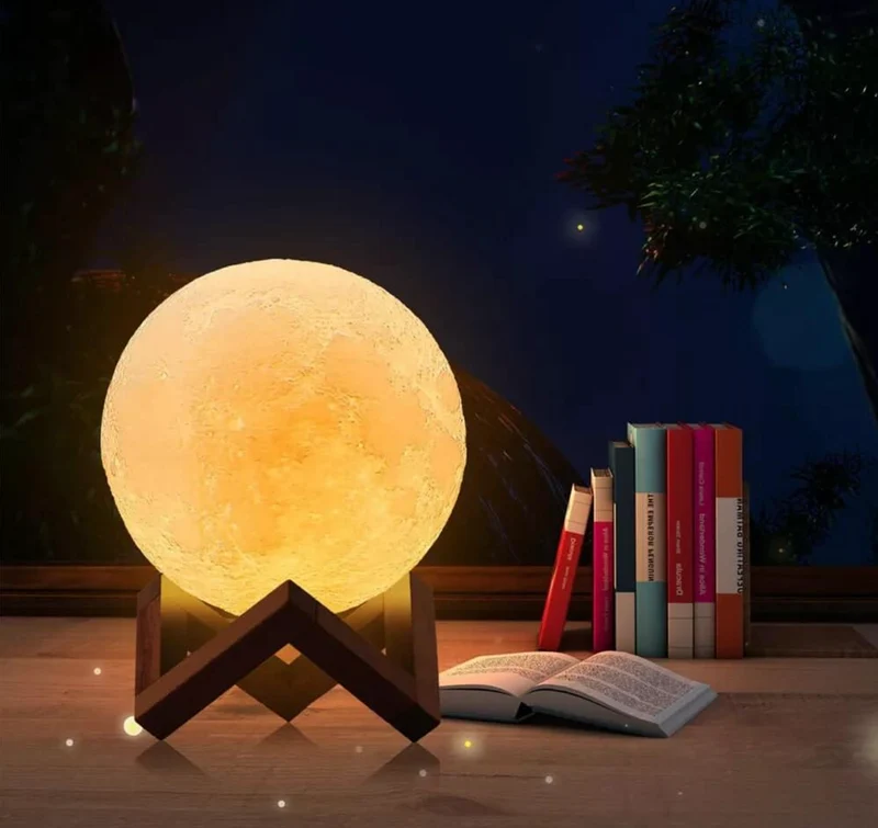 3D Moon Lamp Changing Colors Adjustable Light with Remote Control