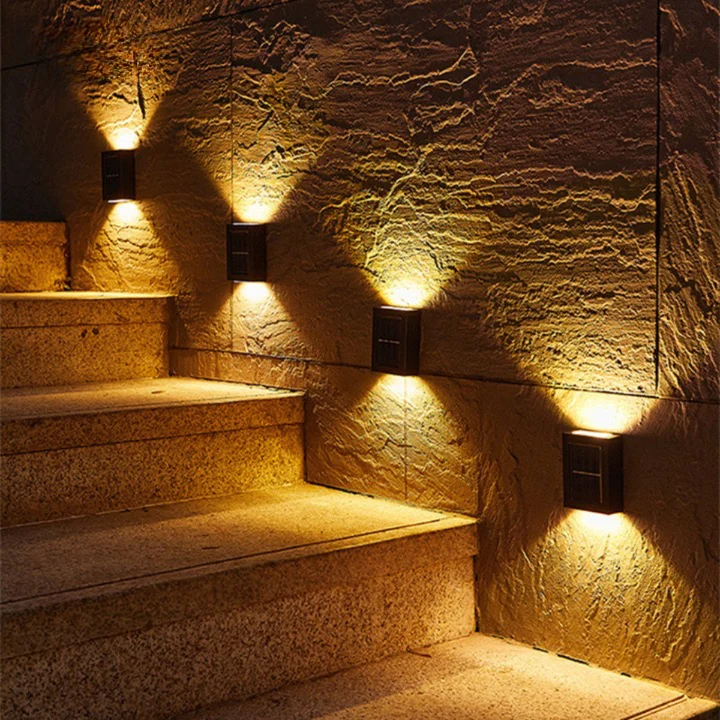 Solar LED Wall Lamps Modern Outdoor Lighting for Garden