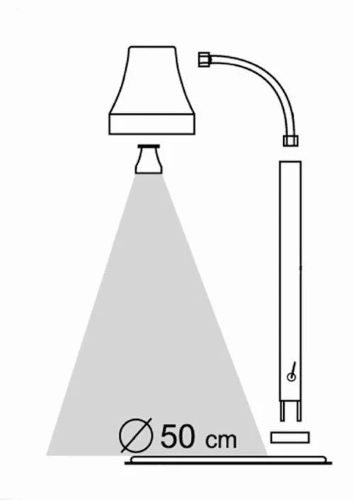 Lampe chauffe plat infrarouge sur pied 1 ou 2 têtes – Inox