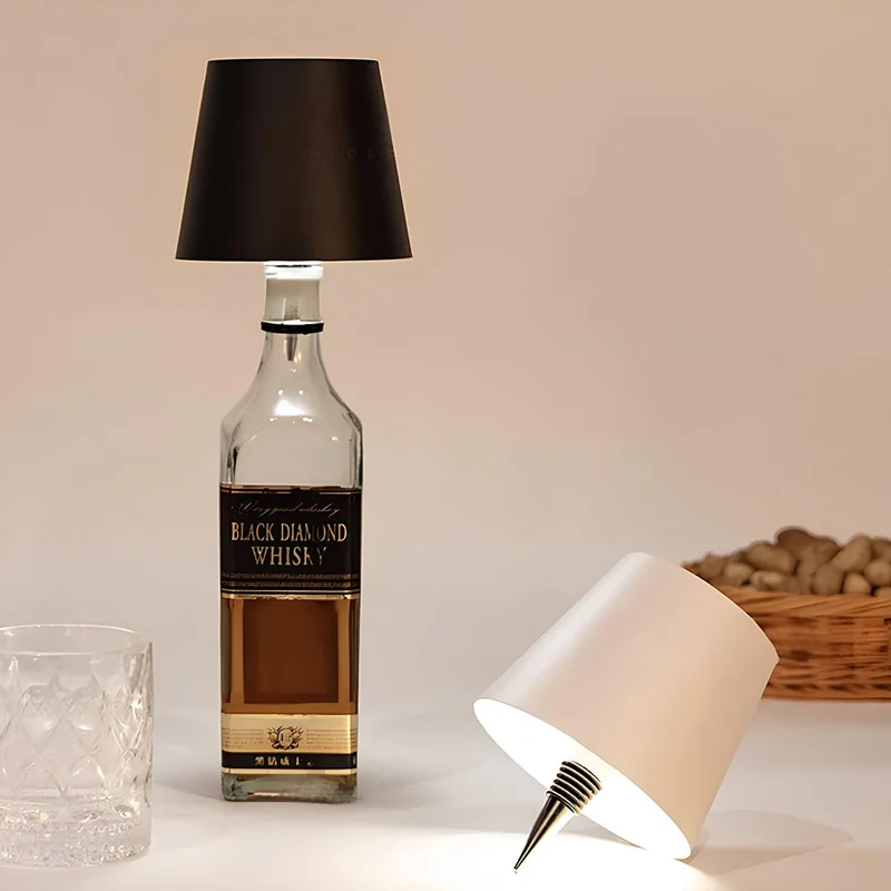 Decorative mood rechargeable LED bottle lamp