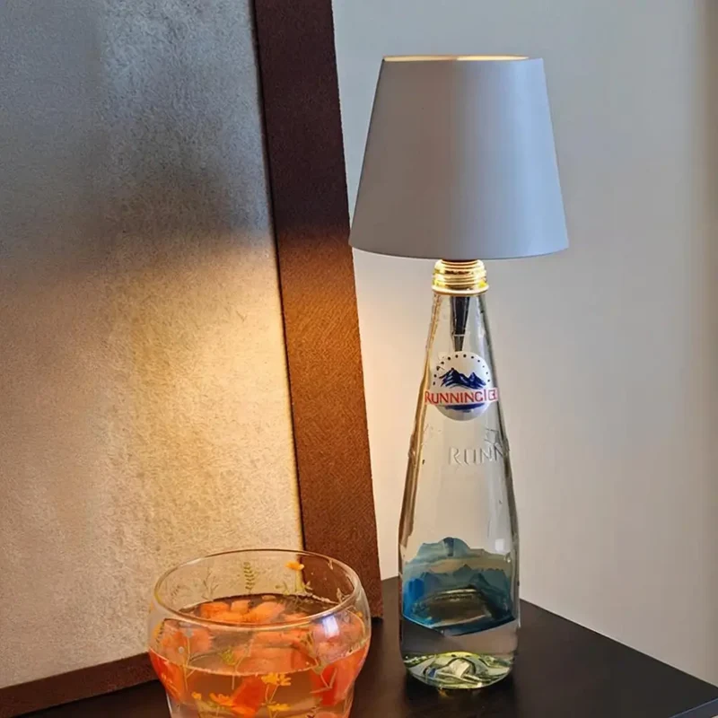 Decorative mood rechargeable LED bottle lamp