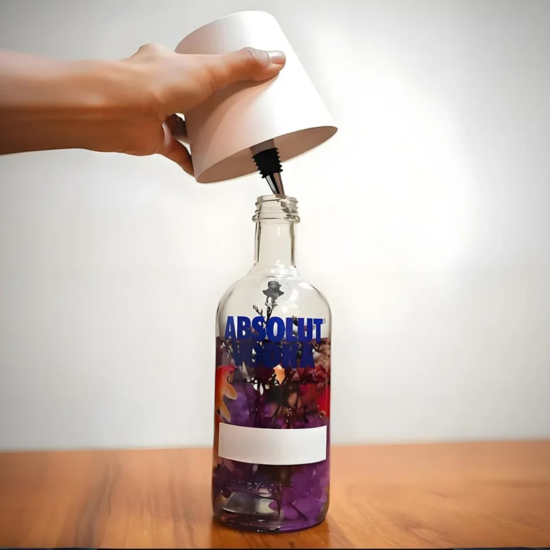 Decorative mood rechargeable LED bottle lamp