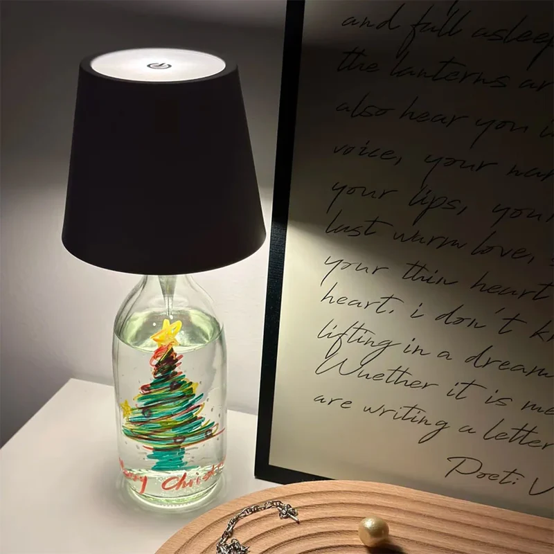 Decorative mood rechargeable LED bottle lamp