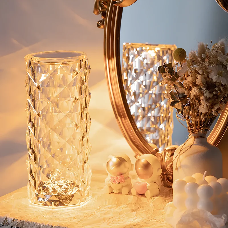 Modern crystal lamp with one-touch function