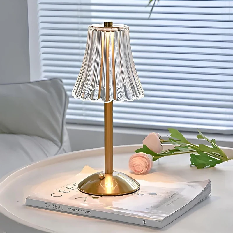Elegant LED crystal lamp with touch and brightness control