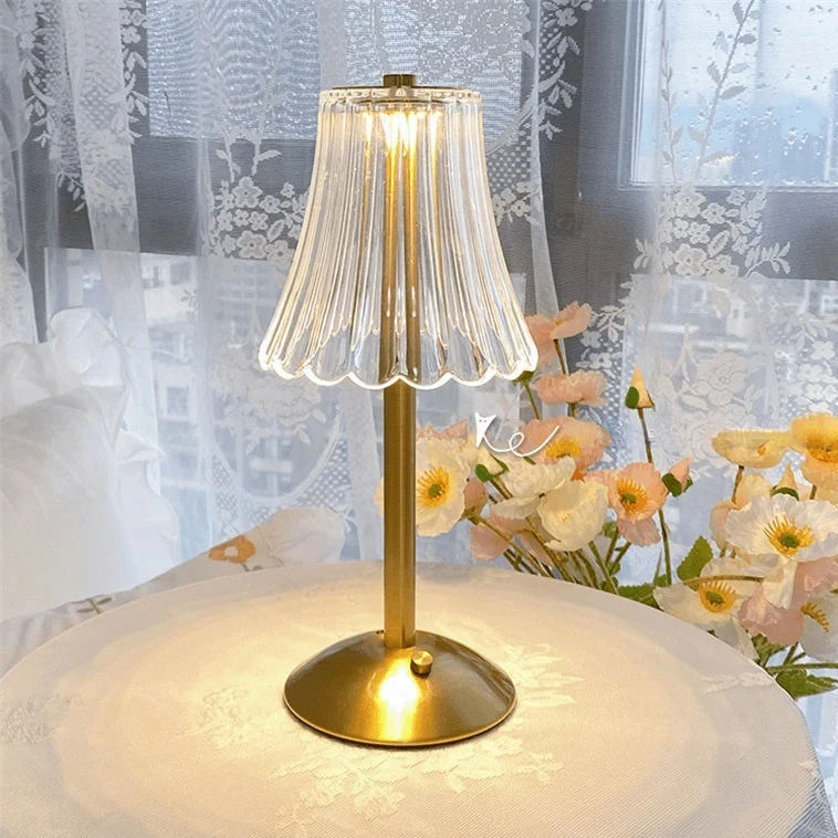 Elegant LED crystal lamp with touch and brightness control