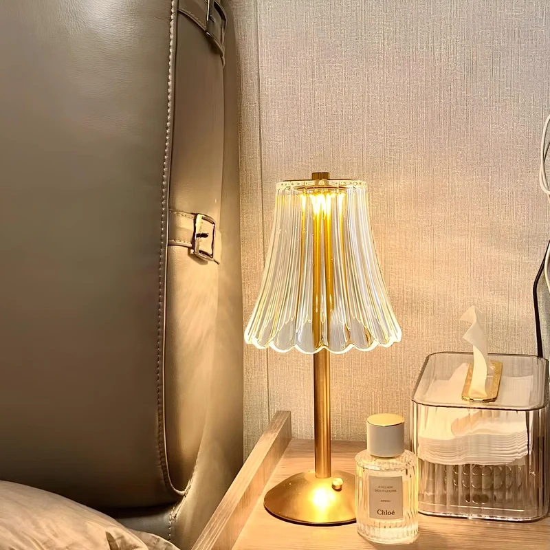 Elegant LED crystal lamp with touch and brightness control