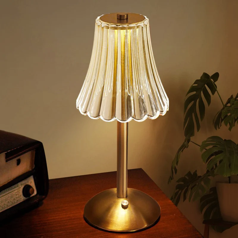 Elegant LED crystal lamp with touch and brightness control