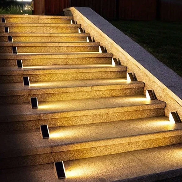 Bright modern solar stair lights