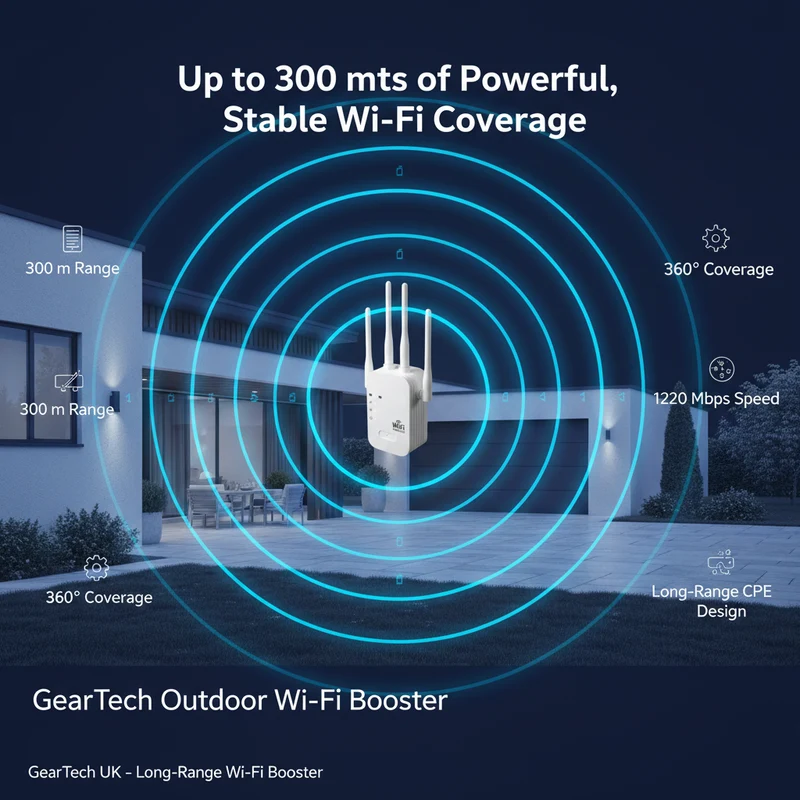 Dual-band WiFi signal booster 5G and 2.4G for home and garden