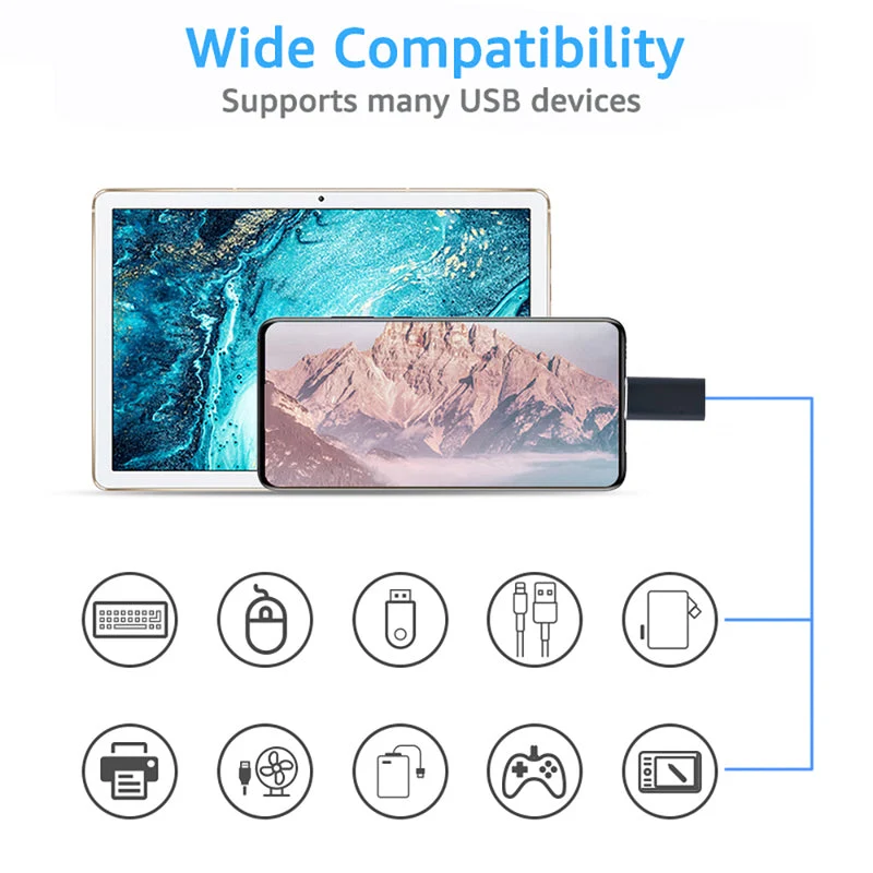 Universal USB-C OTG adapter supporting USB 3.0 and iOS