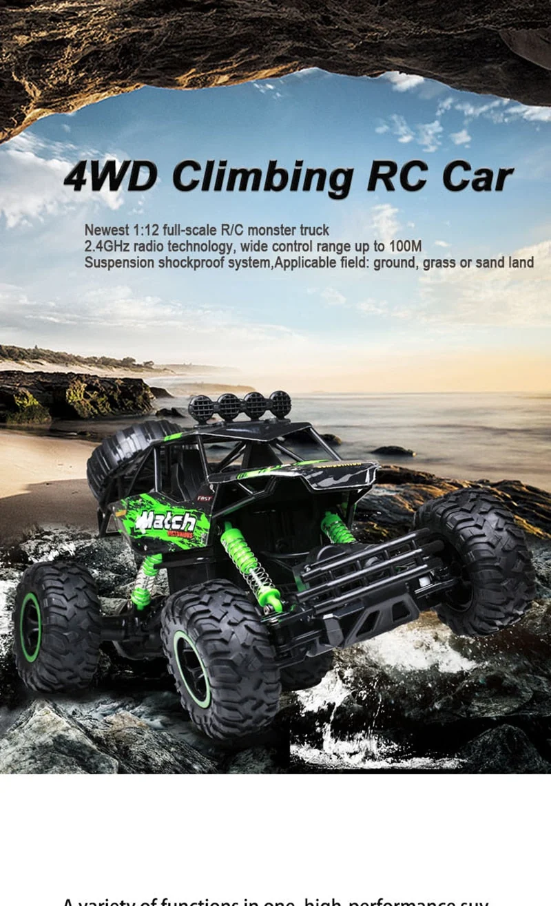 Powerful remote-controlled 4x4 off-road truck
