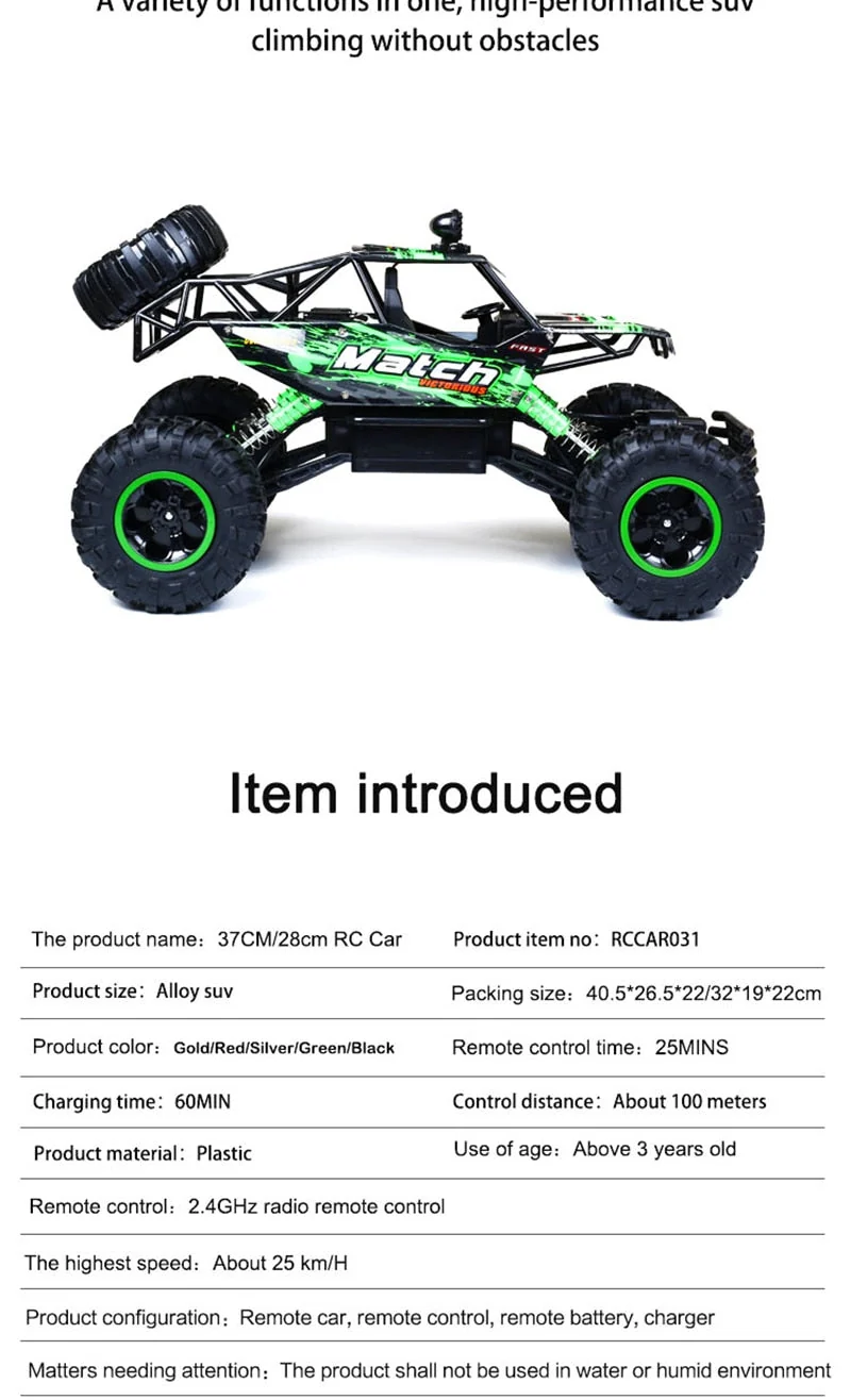 Powerful remote-controlled 4x4 off-road truck