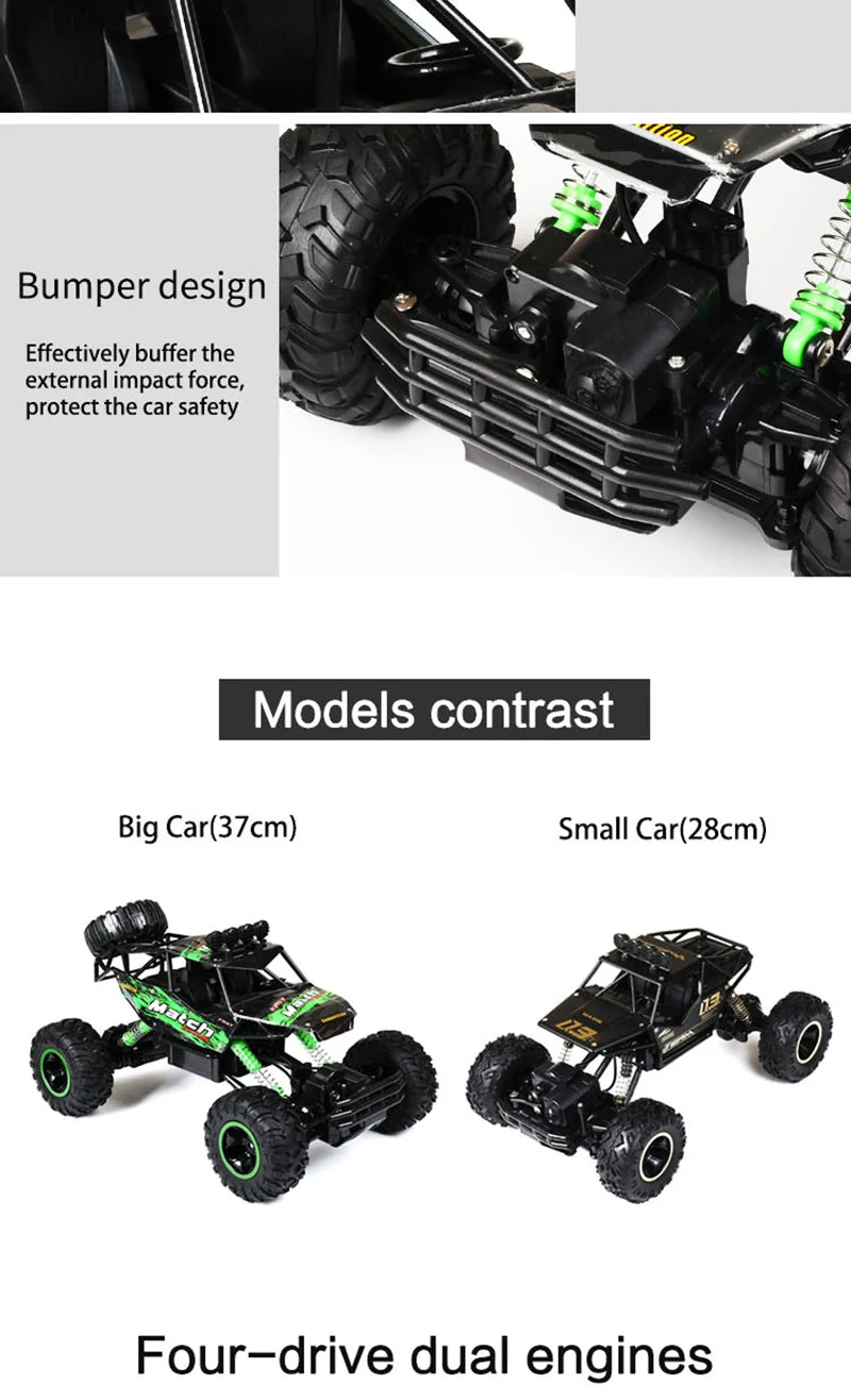Powerful remote-controlled 4x4 off-road truck