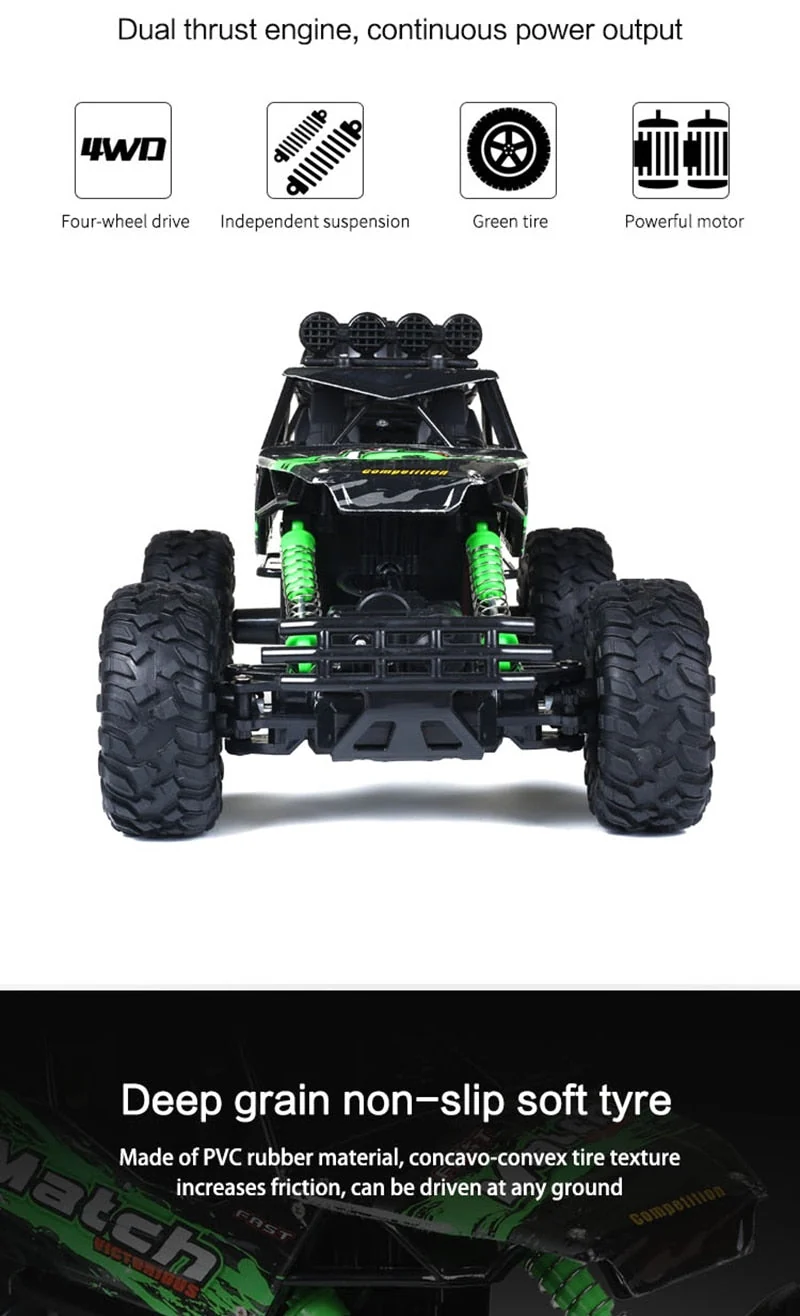 Powerful remote-controlled 4x4 off-road truck