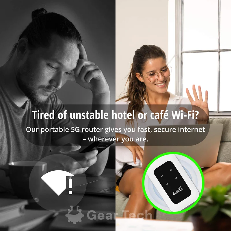 Compact Mobile 5G WiFi Router with Hotspot Function
