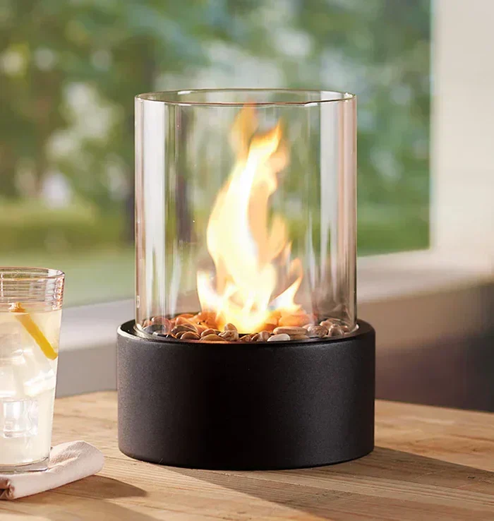 Minimalist modern portable campfire lamp