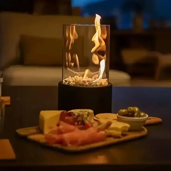 Minimalist modern portable campfire lamp