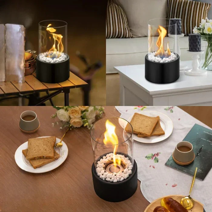 Minimalist modern portable campfire lamp