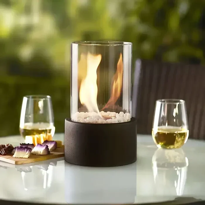 Minimalist modern portable campfire lamp