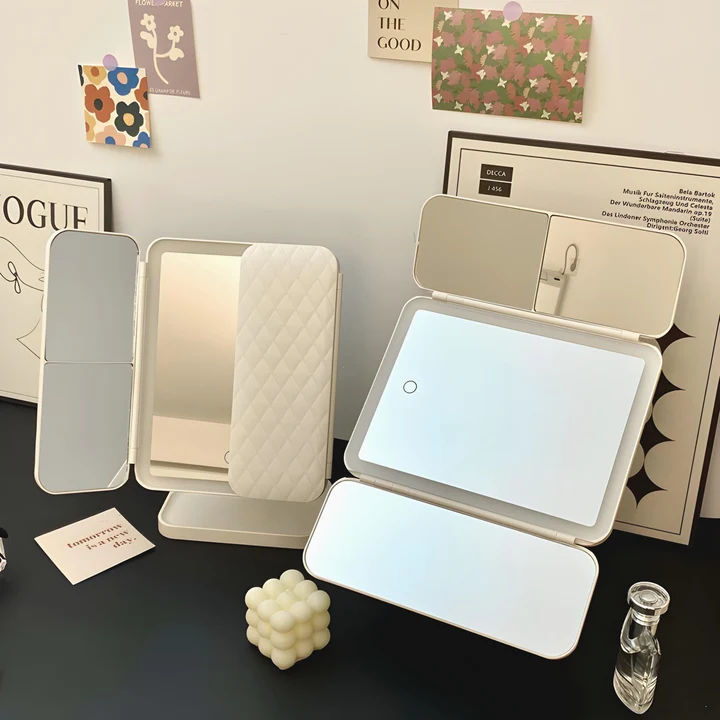 Professional Makeup Mirror with Adjustable Tri-LED Lighting