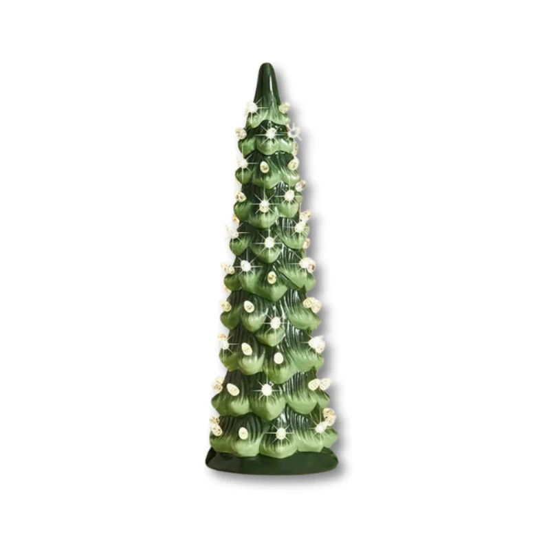 Festive Ceramic Christmas Tree with LED Lights