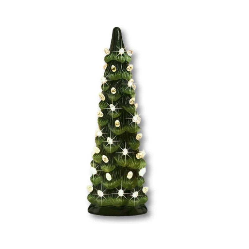 Festive Ceramic Christmas Tree with LED Lights