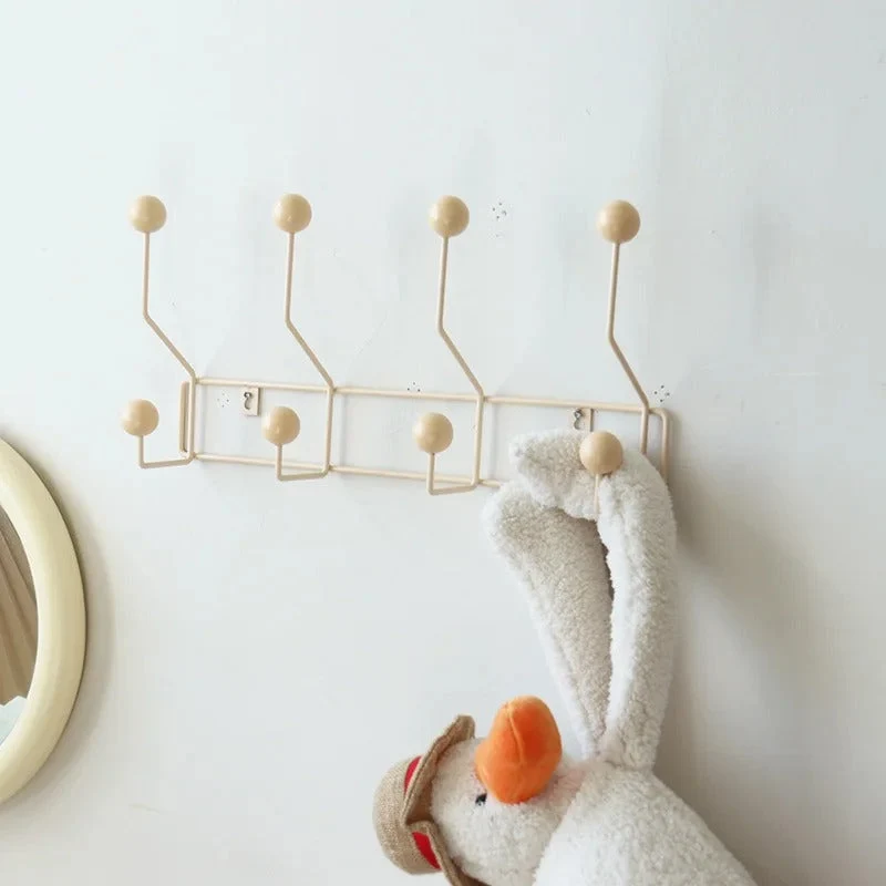 Minimalist Wooden Wall Hook with Hangers