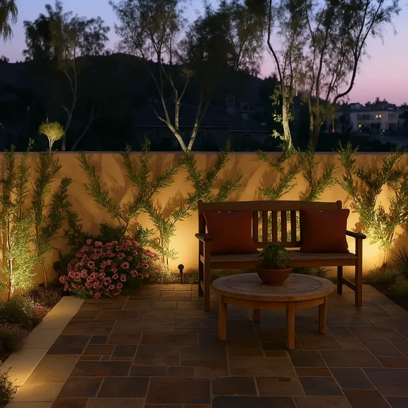 Adjustable solar-powered garden spotlight