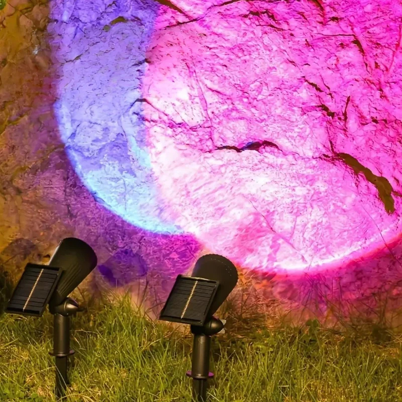 Adjustable solar-powered garden spotlight