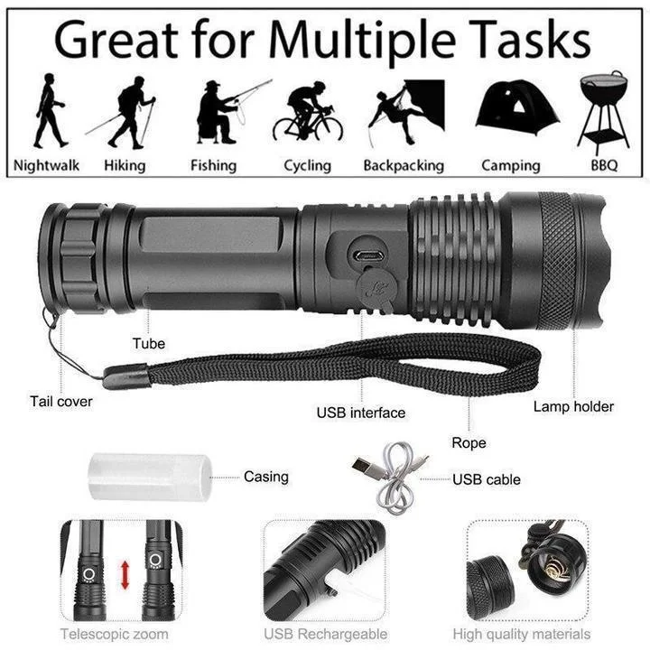Advanced 90000-lumen XHP50.2 LED flashlight