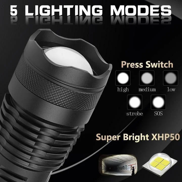 Advanced 90000-lumen XHP50.2 LED flashlight