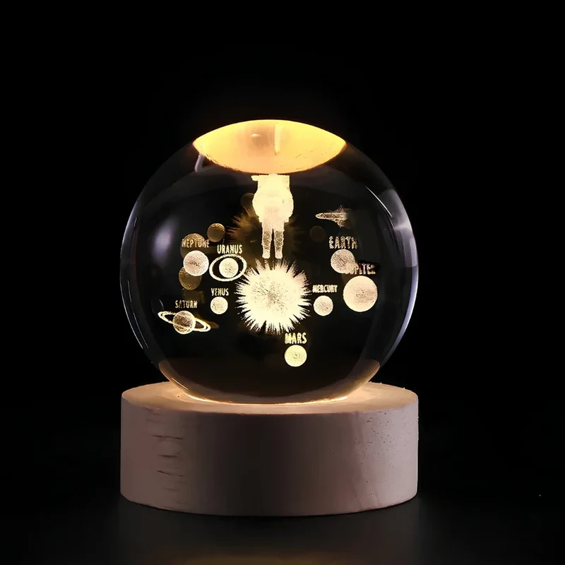Decorative crystal ball with 3D pattern