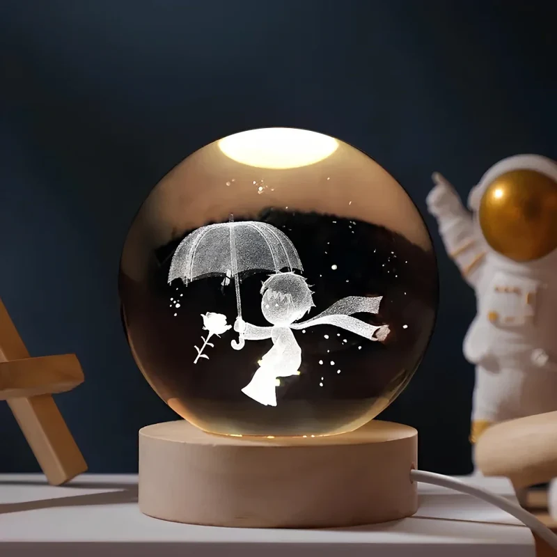 Decorative crystal ball with 3D pattern