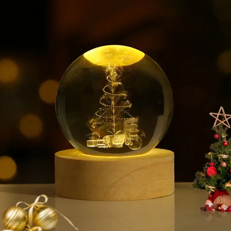 Decorative crystal ball with 3D pattern