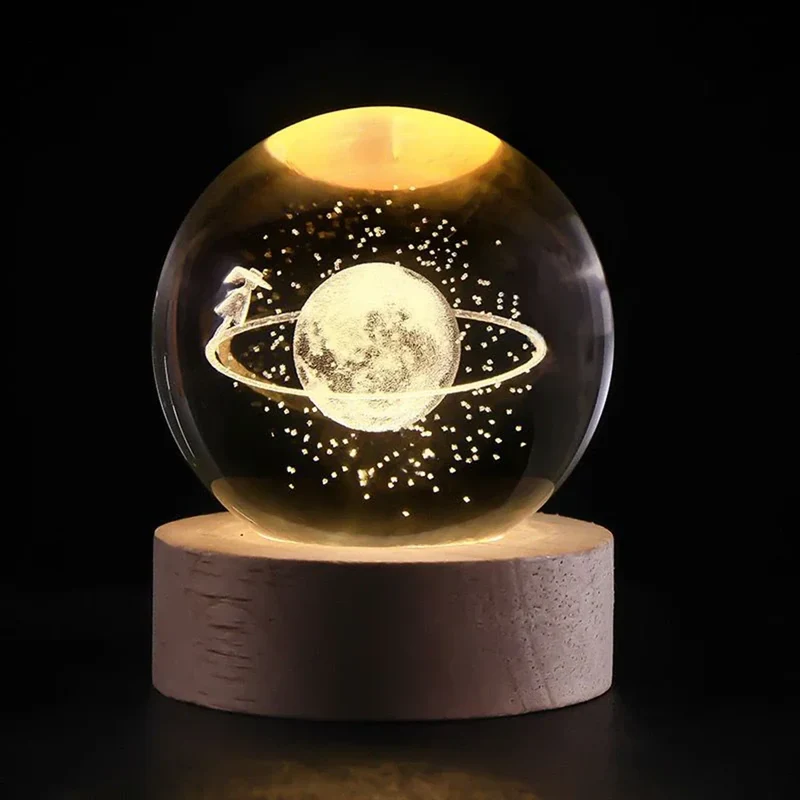 Decorative crystal ball with 3D pattern