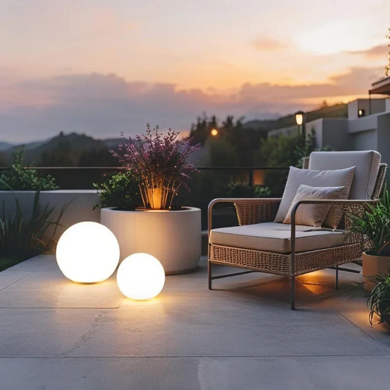Outdoor garden ball lamp