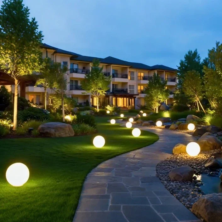 Outdoor garden ball lamp