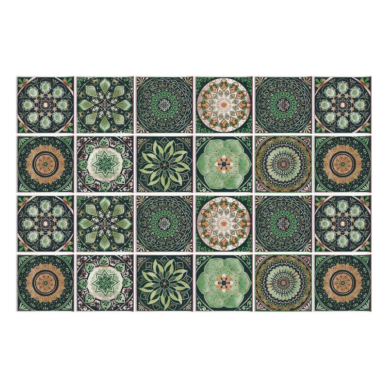 Self-Adhesive Decorative Stickers in European Mandala Tile Style – Set of 24 Designs