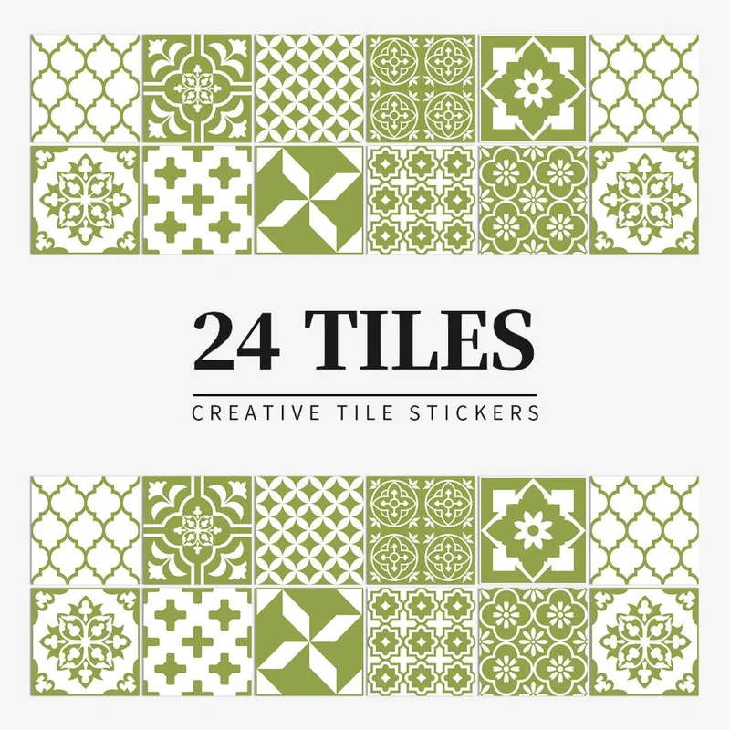 Self-Adhesive Decorative Stickers in European Mandala Tile Style – Set of 24 Designs