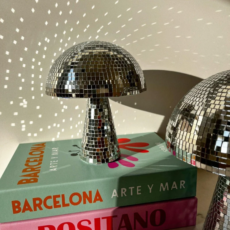 Mushroom Mirror Ball Lamp for Home Interiors
