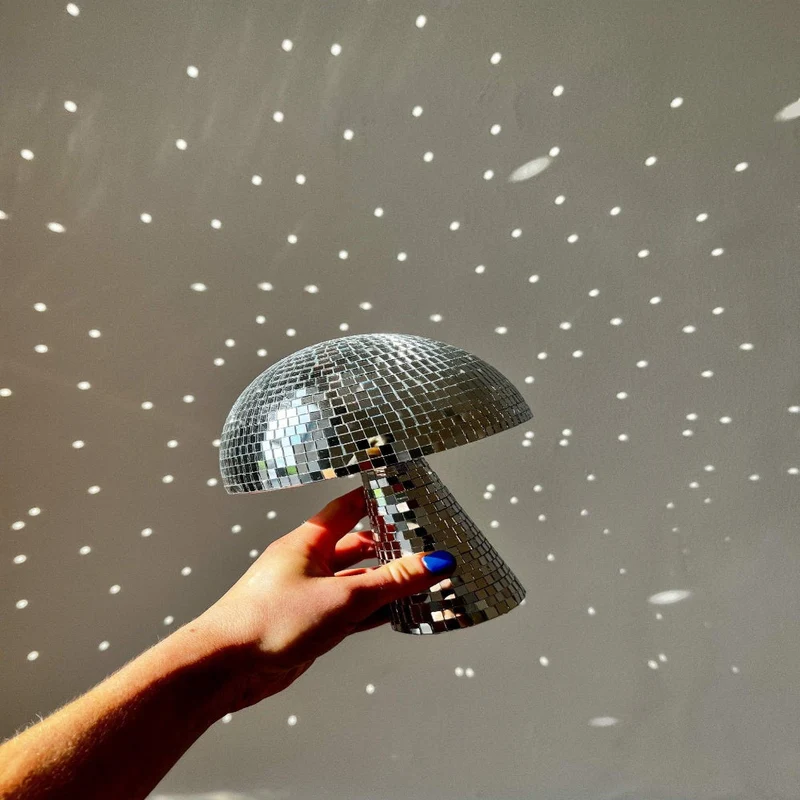 Mushroom Mirror Ball Lamp for Home Interiors