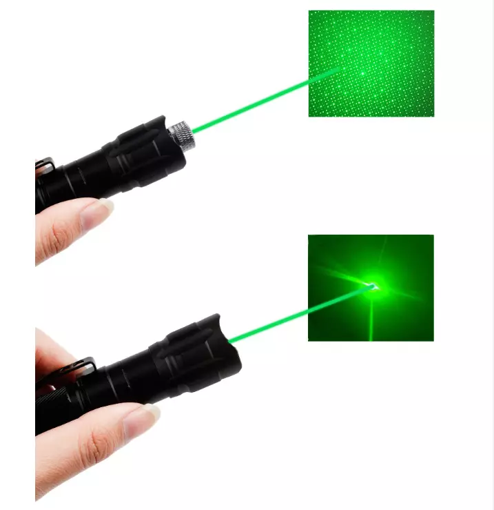 Precise long-range green laser pointer