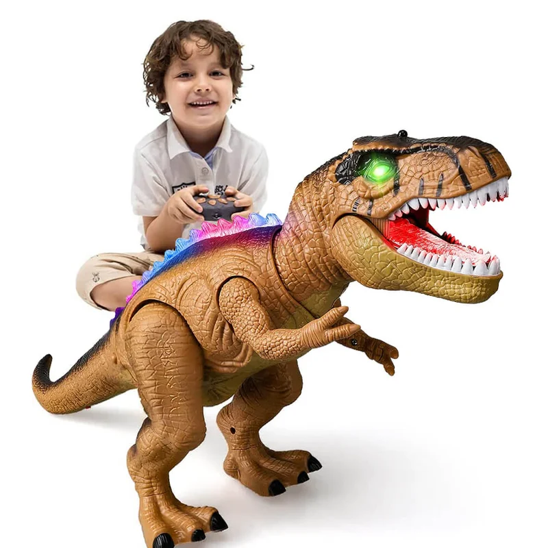 Realistic roaring dinosaur with LED light