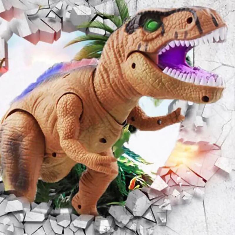 Realistic roaring dinosaur with LED light