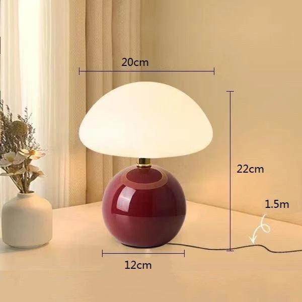 Elegant minimalist retro mushroom table lamp